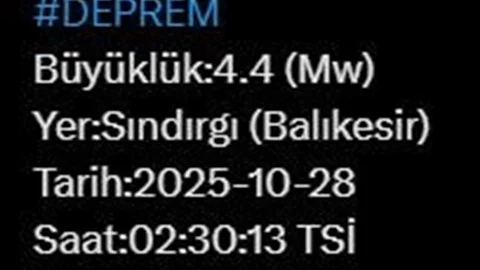 Balıkesir Sındırgı'da Deprem Meydana Geldi