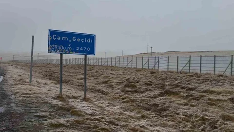 Sahara Geçidi'nde Kar Yağışı Başladı