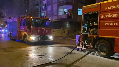 Kayseri'de Bodrum Yangını
