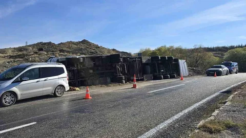 Ankara'da Devrilen Tırda İnekler Telef Oldu