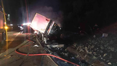 Bolu'da Tır Yangını Meydana Geldi
