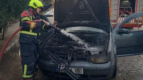 Aydın'da Otomobil Yangını