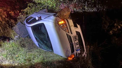 Bolu'da Takla Atan Otomobil Kazası