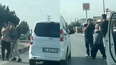 Adana'da Trafik Kavgası Görüntülendi