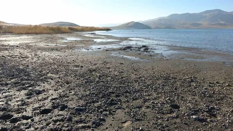 Erçek Gölü'nde Su Çekilmesi Mikrobiyalitleri Ortaya Çıkardı