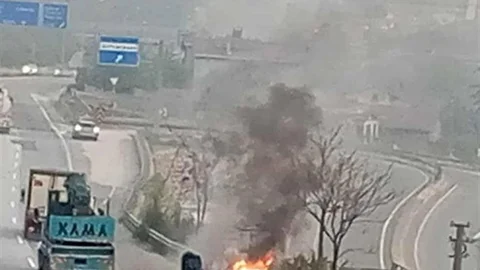 Sakarya'da Otomobil Yangını