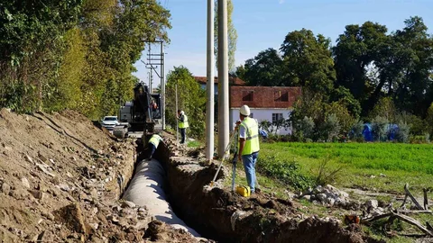 Muğla'da Yağmur Suyu Hattı Çalışması