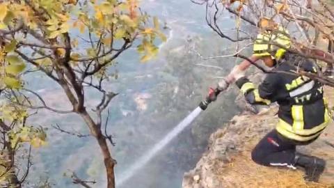 Erdemli’de Yangın Paniği’ Uçurumdaki Alevler Narenciyeyi Yutacaktı: Son Anda Kurtarıldı!