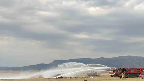 Denizli'de Uçak Tatbikatı Yapıldı