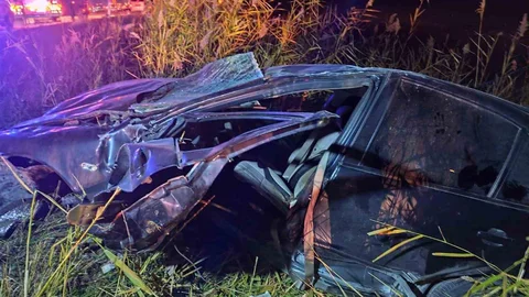 Çorum'da Takla Atan Araç Hurdaya Döndü