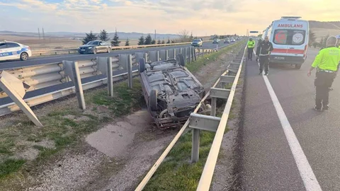 Ankara'da Ters Dönme Kazası