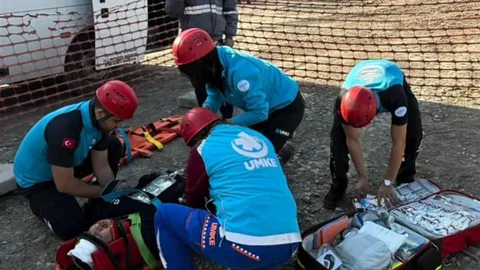 Kütahya Tavşanlı'da Maden Tatbikatı