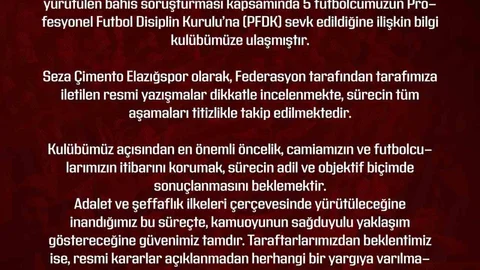 Elazığspor'da Bahis Soruşturması