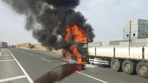 Malatya'da Tır Yangını