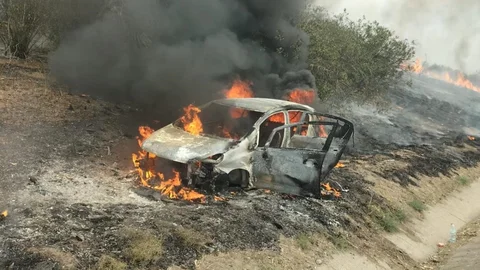 Alev Alan Otomobili Mersin Büyükşehir Belediyesi İtfaiyesi Söndürdü