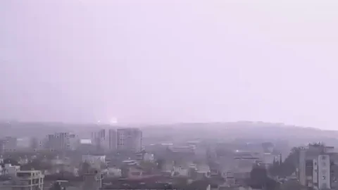 Hatay'da Yıldırım Düşmesi Anı