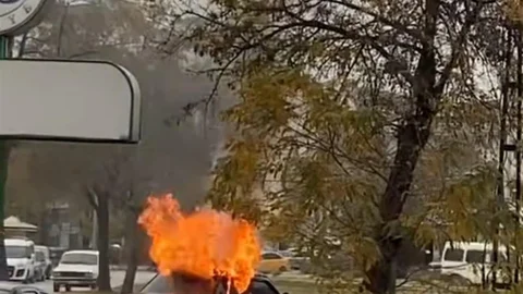 Elazığ'da Yanan Otomobil