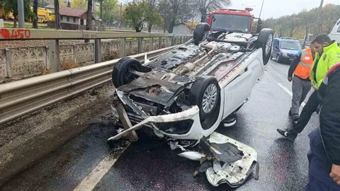 Bilecik'te Takla Atan Araç Kazası