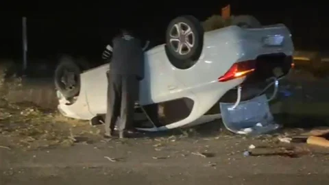 Ereğli'de Otomobil Takla Attı