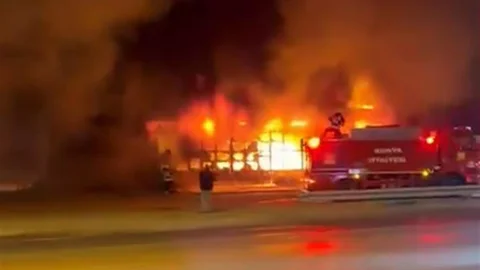 Konya'da Sanayi Yangını