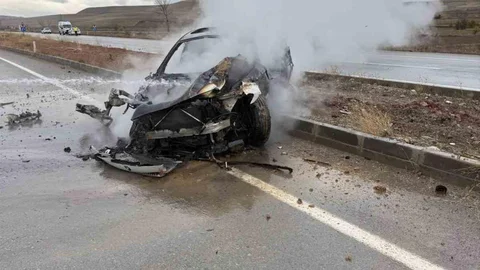 Tokat'ta Otomobil Yangını