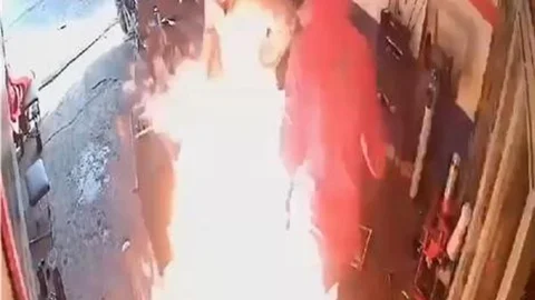 Elazığ'da Motosiklet Yangını