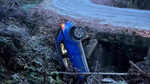 Bolu'da Kontrolden Çıkan Araç