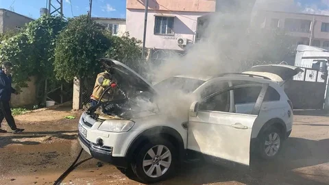 Kırıkhan'da Cip Yangını