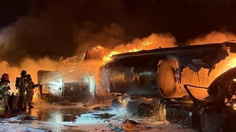 Güney Kore'de Zincirleme Kaza