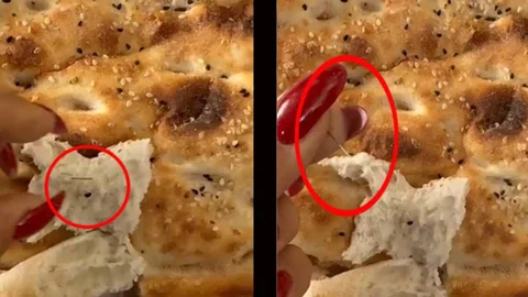Mersin Toroslar'da Pide Ekmek İçinden İğne Çıktı, Vatandaş Şaşırdı: Hem de İlaç İğnesi!
