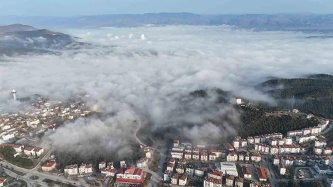 Boyabat'ta Yoğun Sis Görüntüsü