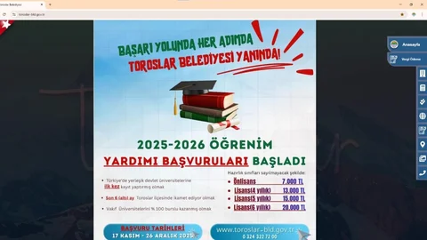 Toroslar Belediyesi 2025-2026 Eğitim Öğretim Yılı Burs Başvurularını Açtı