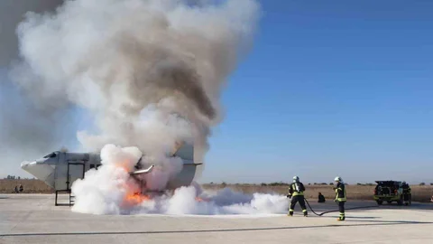 Çukurova Havalimanı'nda Uçak Kazası Tatbikatı