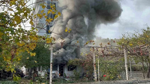 Samsun'da Şömine Yangını