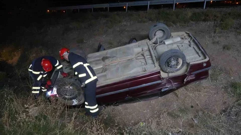 Kırıkkale'de Takla Atan Araçta Yaralı Var