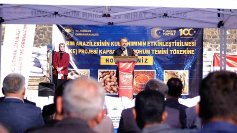 İdil'de Kırmızı Mercimek Tohumu Dağıtımı