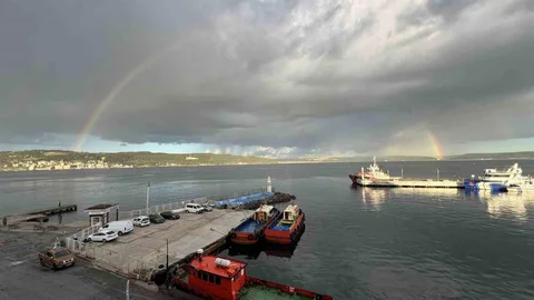 Çanakkale Boğazı'nda Çifte Gökkuşağı Görüntüsü