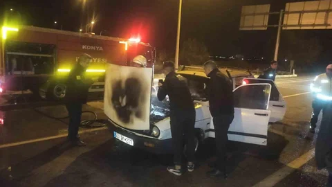 Seydişehir'de Otomobil Yangını Meydana Geldi