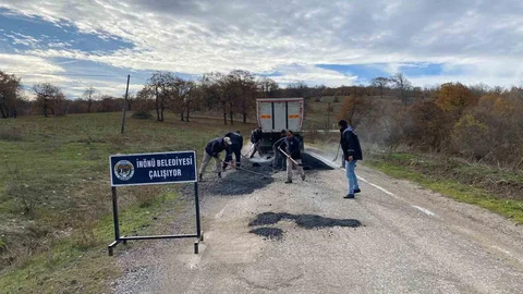 İnönü'de Asfalt Yenileme Çalışmaları Devam Ediyor