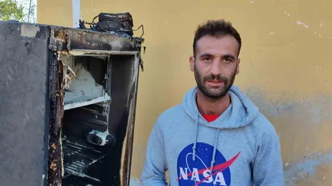 Hatay'da Buzdolabı Yangını