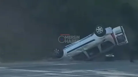 Anamur-bozyazı Yolunda Korkutan Kaza: Ticari Araç Takla Attı!