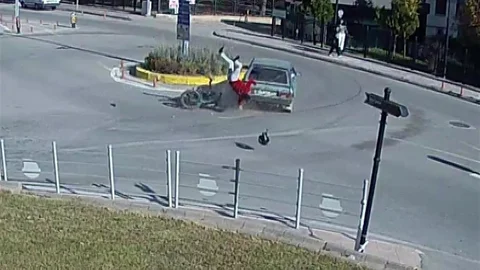 Amasya'da Motosiklet Kazası