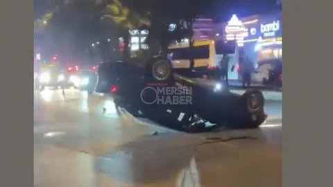Yenişehir'de Korkutan Kaza! Aracın Takla Attığı Kazada Sürücü Yaralandı!