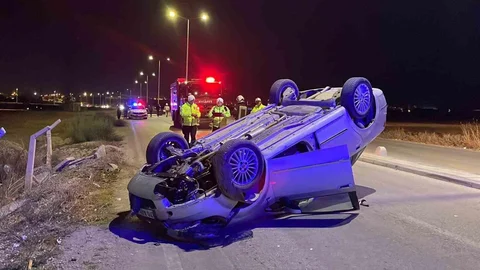 Karaman'da Ters Dönüş Kazası