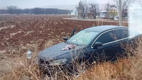 Malatya'da Otomobil Tarlaya Girdi