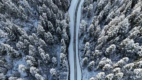 Bolu Yüksek Kesimlerinde Kar Yağışı