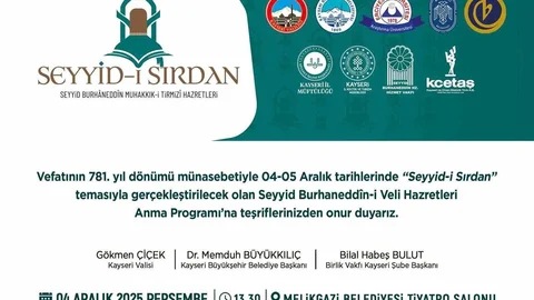 Seyyid Burhaneddin'in Anma Programı Kayseri'de