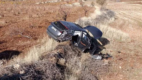 Mardin'de Devrilen Araçta Sürücü Yaralandı