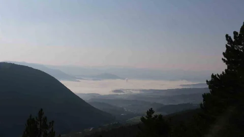 Bolu'da Yoğun Sis Manzarası