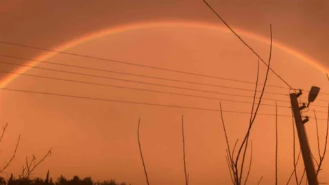 Antalya'da Çifte Gökkuşağı Sevinci